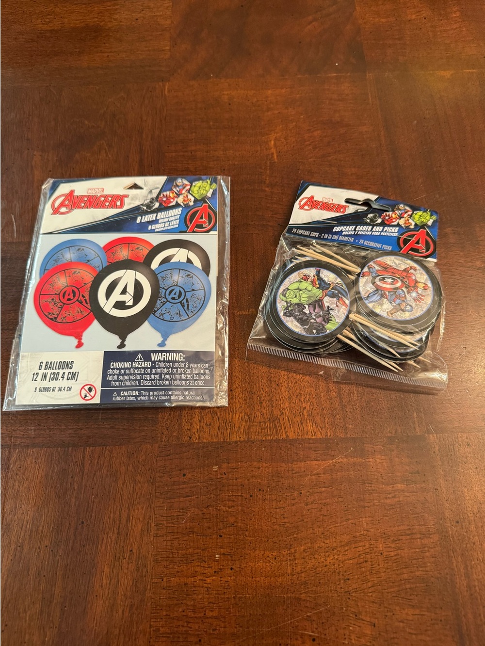 Marvel Avengers Party Balloons 12" and Cupcake Party Picks Party Supplies